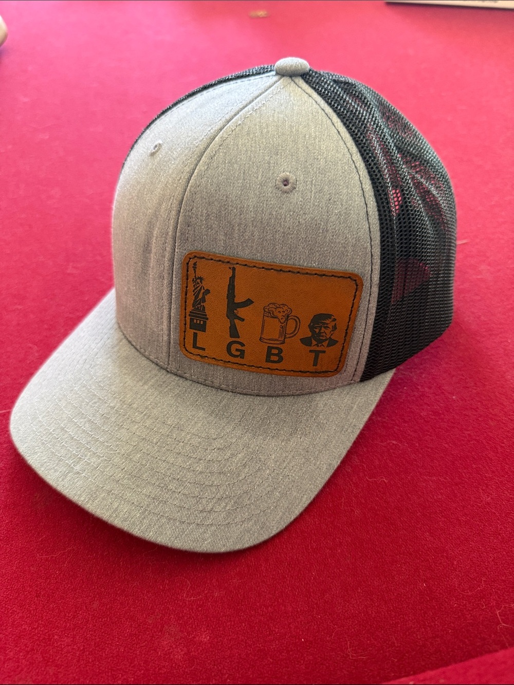The Classic Gray and Black Patch Trucker Hat